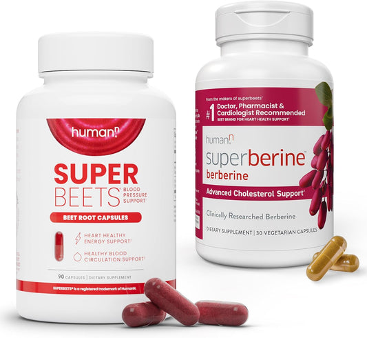 SuperBeets Beet Root Capsules with SuperBerine: Enhanced Heart Health Support & Antioxidant Boost