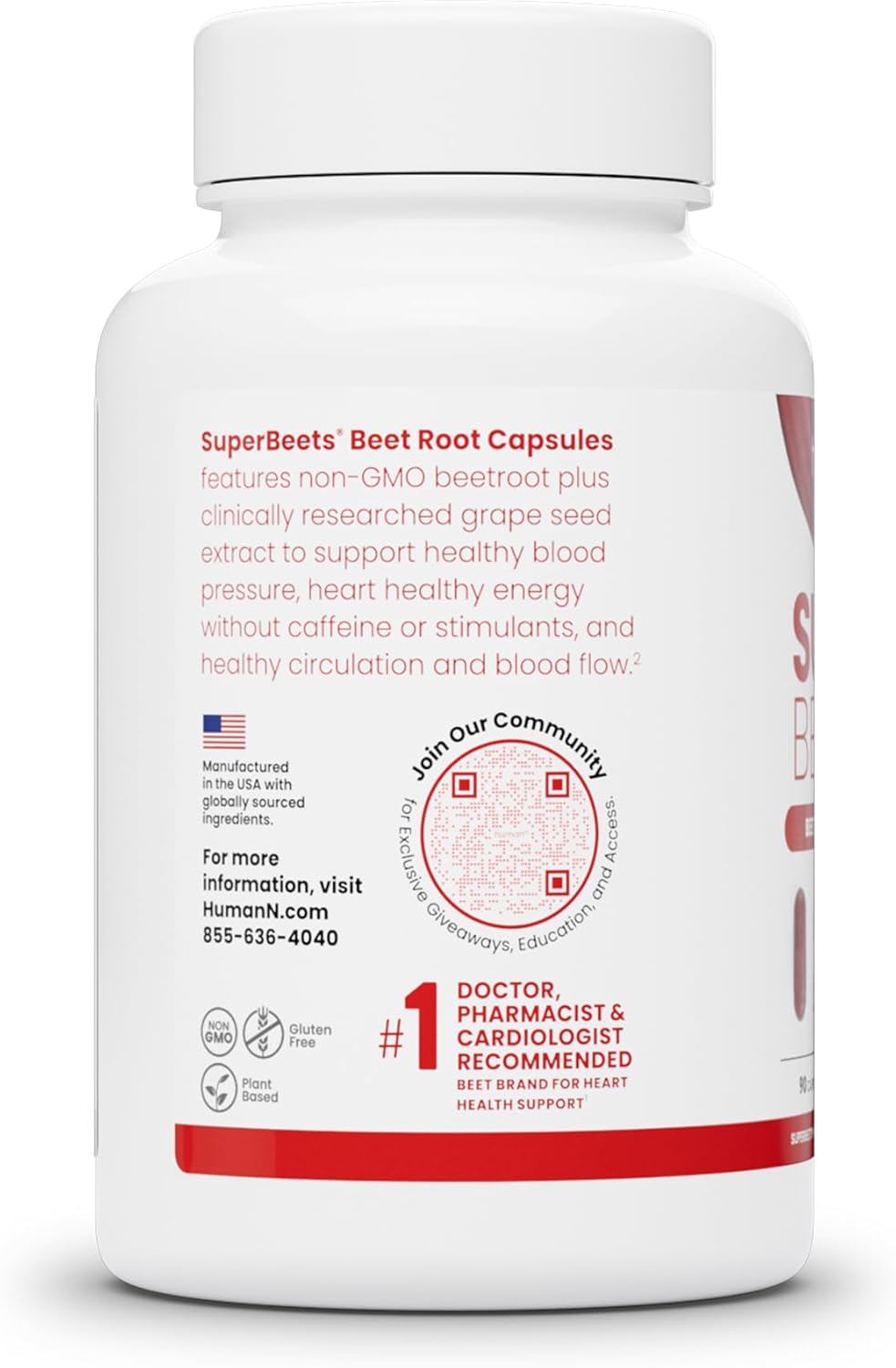 SuperBeets Beet Root Capsules with SuperBerine: Enhanced Heart Health Support & Antioxidant Boost
