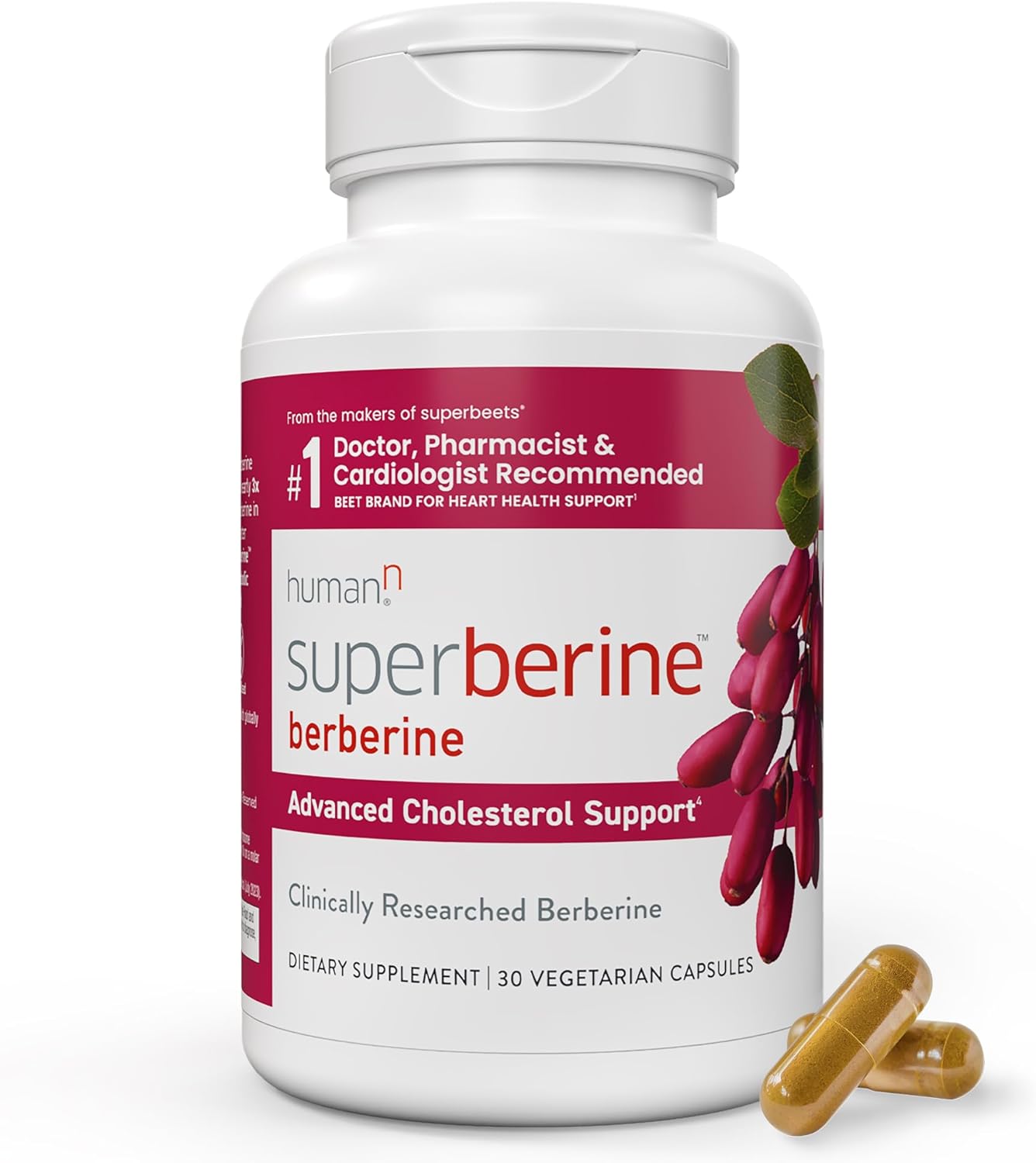 SuperBeets Beet Root Capsules with SuperBerine: Enhanced Heart Health Support & Antioxidant Boost