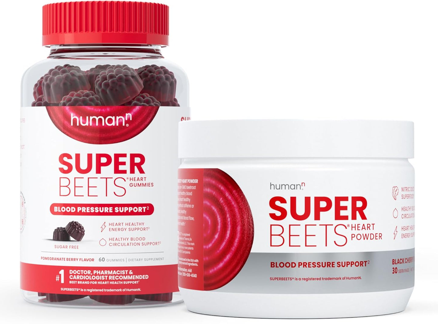 SuperBeets Heart Gummies: Zero Sugar Black Cherry Powder - humanN