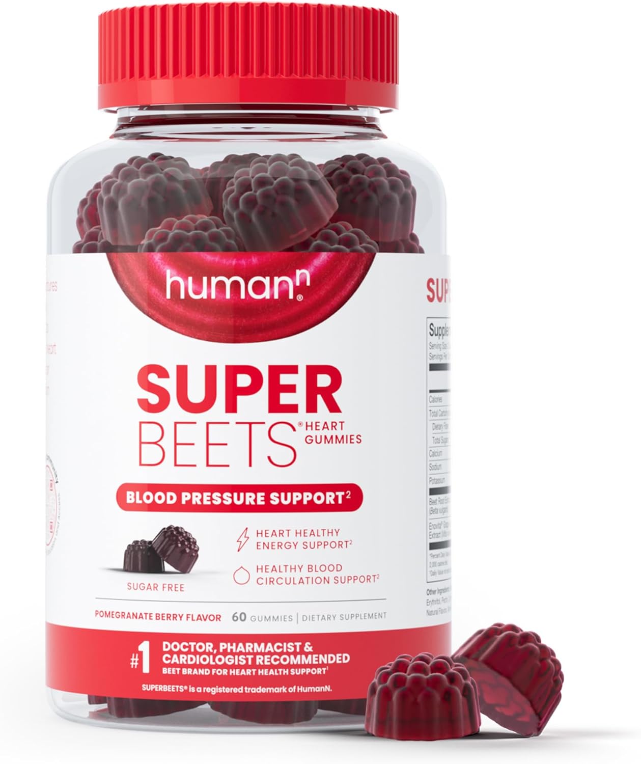 SuperBeets Heart Gummies: Zero Sugar Black Cherry Powder - humanN