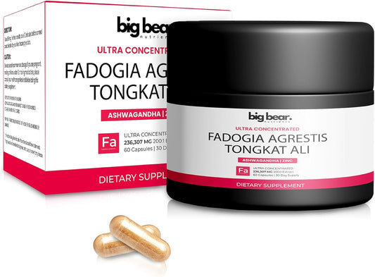 Supercharge Stamina & Muscle Health with Fadogia Agrestis & Tongkat Ali - 120 Capsules - Made in USA