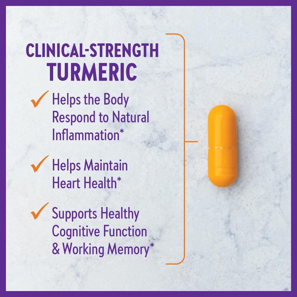 Supercritical Turmeric Curcumin Supplement for Heart, Brain, & Inflammation Support - Non-GMO & Gluten Free - 120 Count
