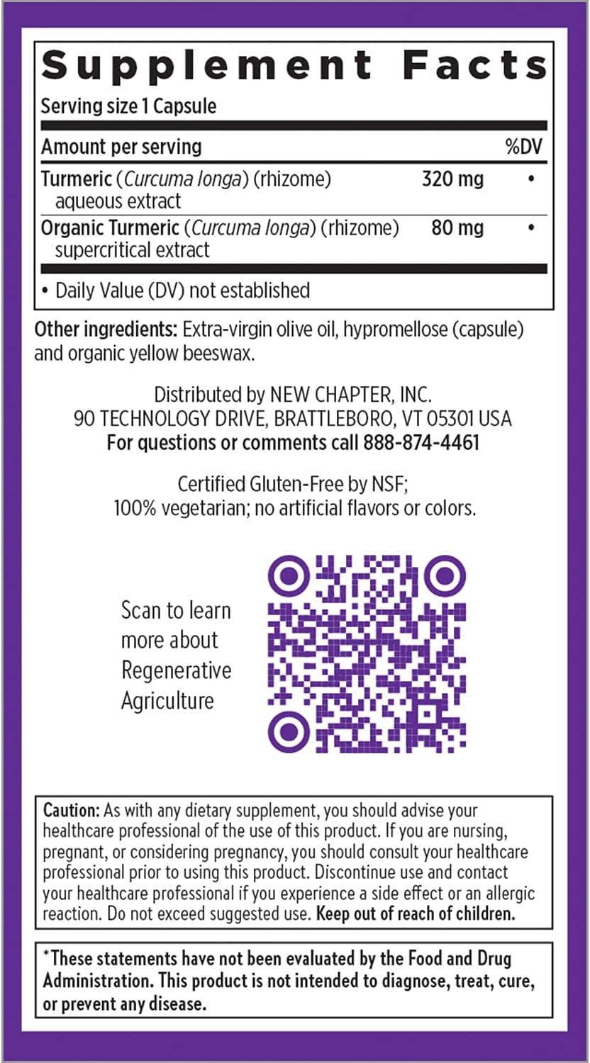 Supercritical Turmeric Curcumin Supplement for Heart, Brain, & Inflammation Support - Non-GMO & Gluten Free - 120 Count