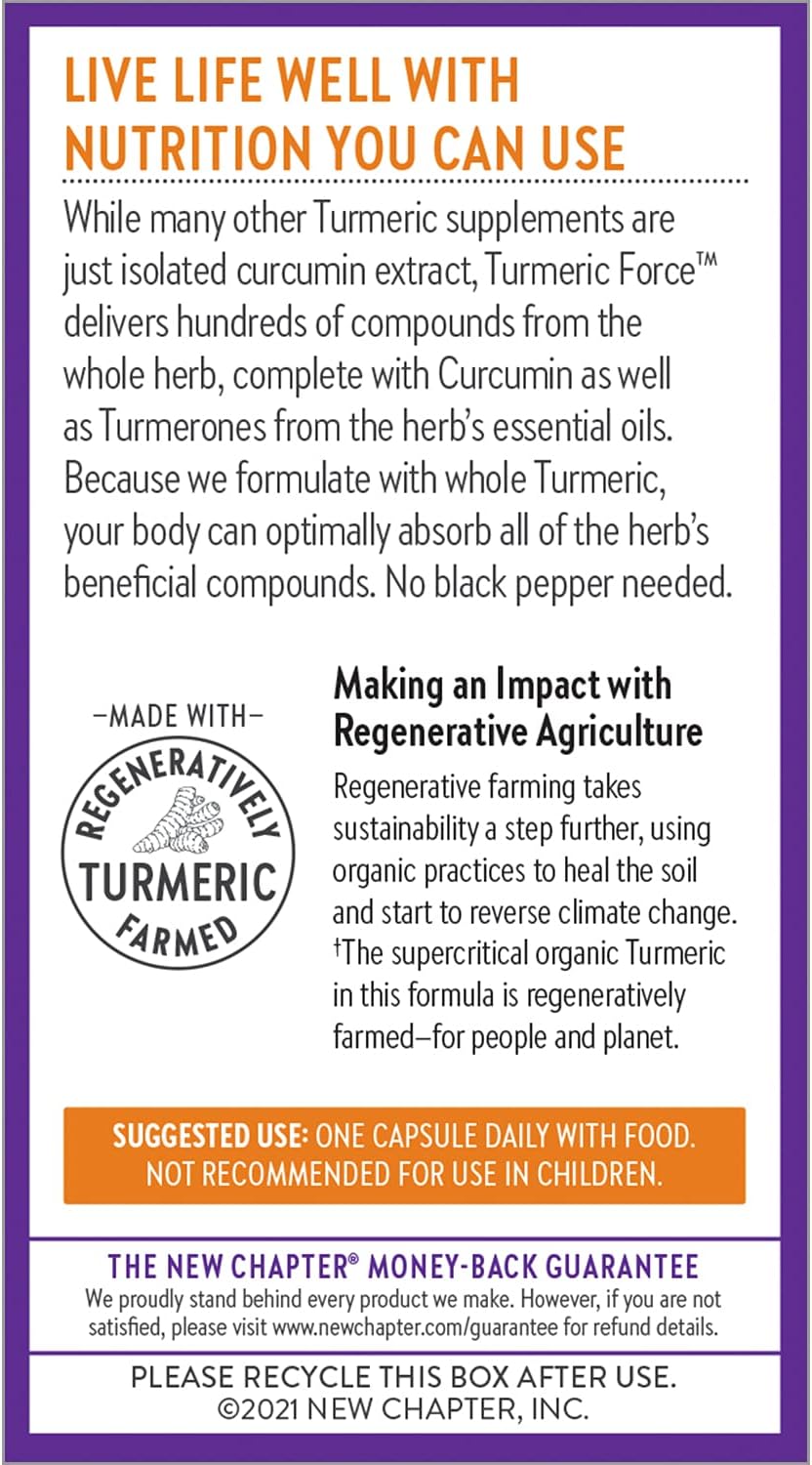 Supercritical Turmeric Curcumin Supplement for Heart, Brain, & Inflammation Support - Non-GMO & Gluten Free - 120 Count