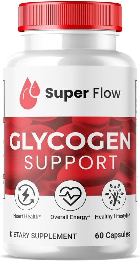 SuperFlow Glycogen Support Capsules - Natural Blood Vessel Cleaner (60 ct)