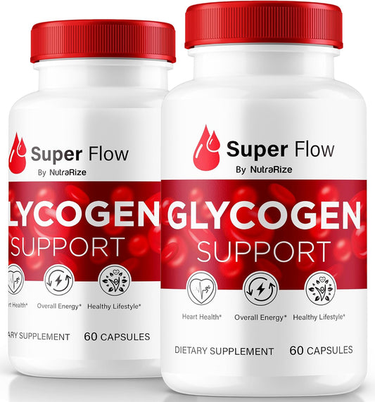 SuperFlow Glycogen Support Capsules (2 Pack) for Optimal Glyco Optimization and Detox Cleanse - 120 Capsules