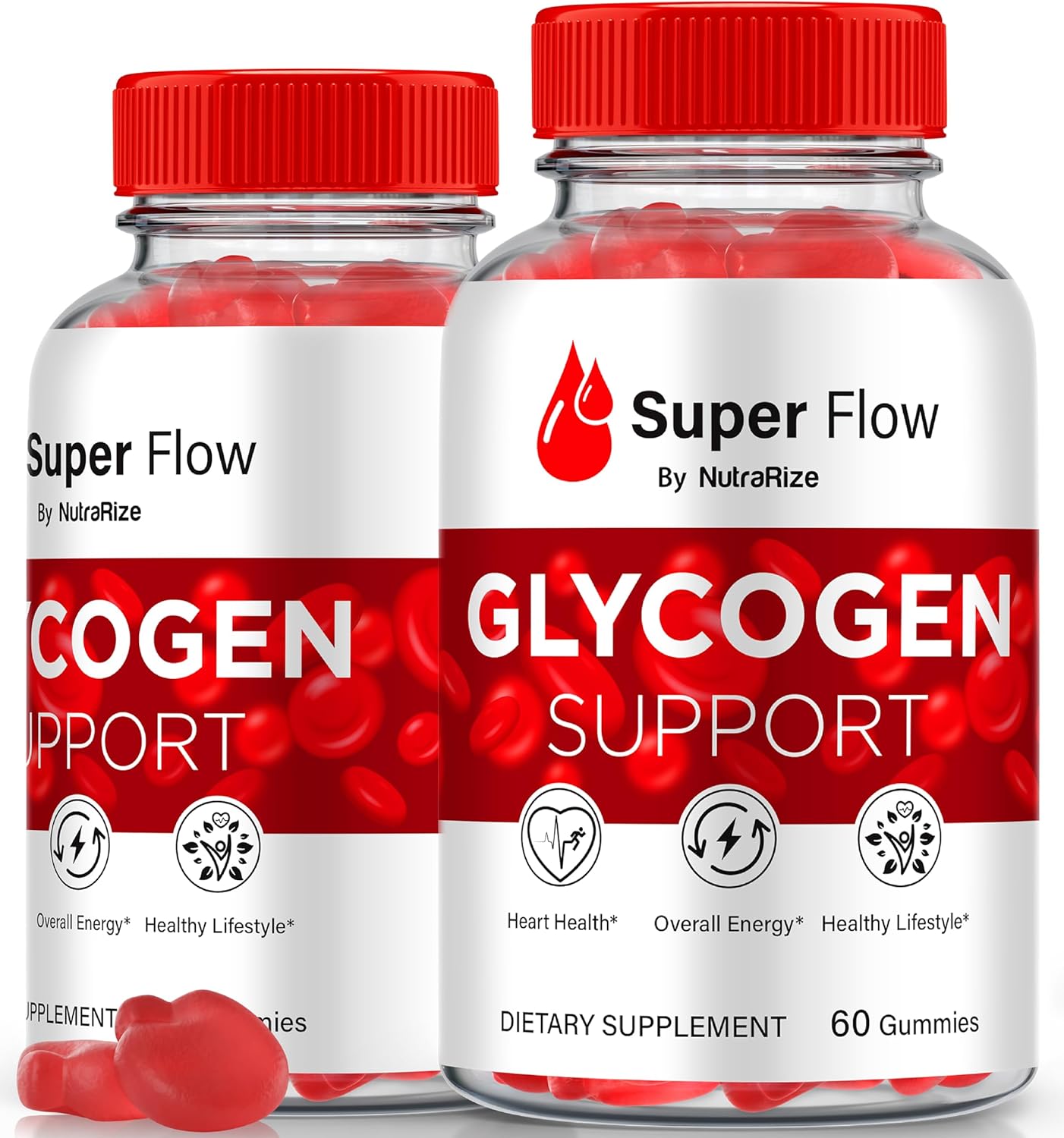 SuperFlow Glycogen Support Gummies - 2 Pack for Optimal Glyco Optimization and Detox Cleanse with 120 Gummies