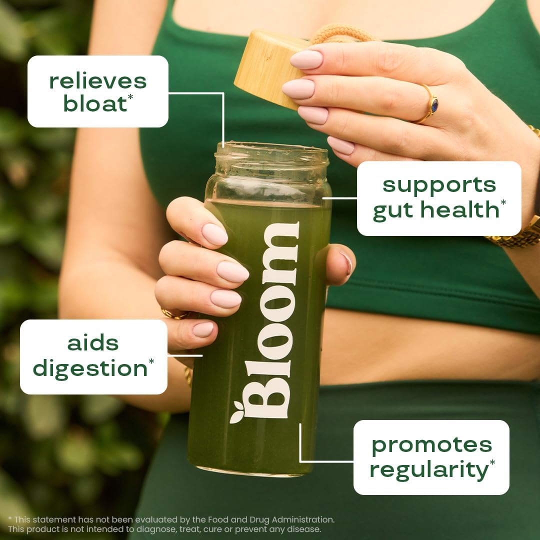 Superfood Greens Powder with Digestive Enzymes, Probiotics, and Prebiotics for Women - Gut Health and Bloating Relief - Chlorella, Beet Root, Citrus - 30 Servings