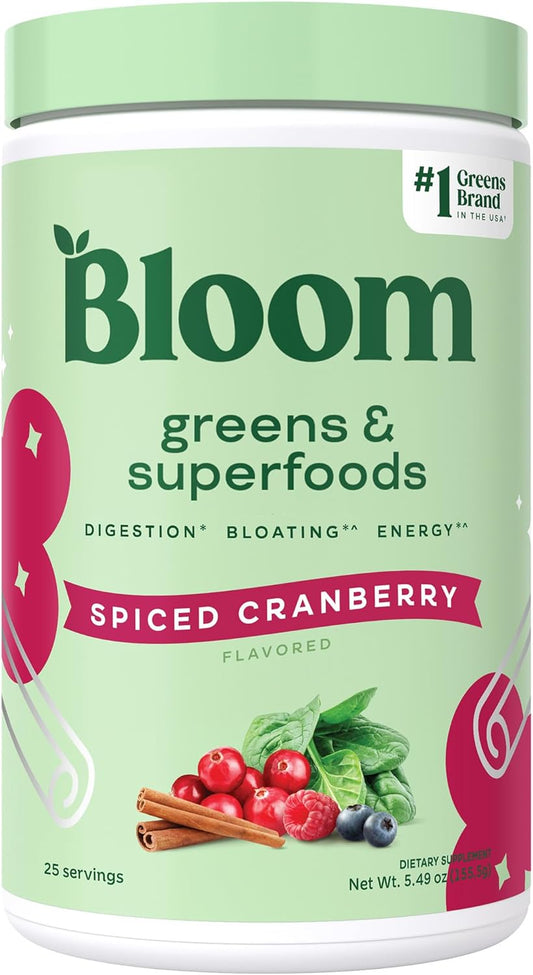 Superfood Greens Powder with Probiotics & Enzymes for Gut Health, Bloating Relief, Chlorella & Beet Root Juice Mix - 25 Servings