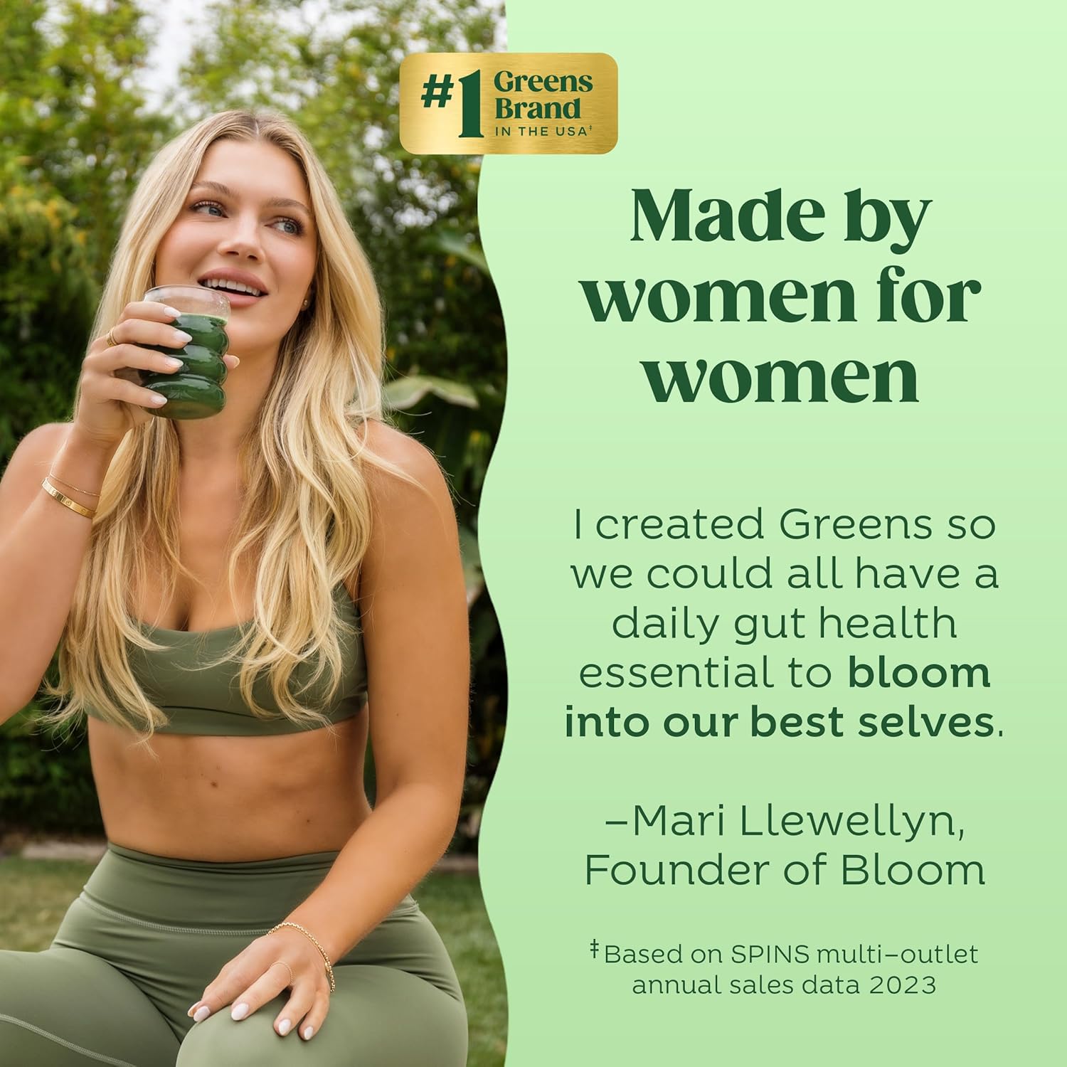 Superfood Greens Powder with Probiotics & Enzymes for Gut Health, Bloating Relief, Chlorella & Beet Root Juice Mix - 25 Servings
