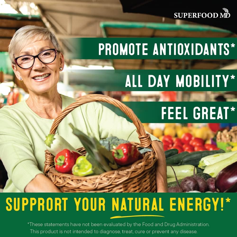 Superfood MD Whole Super Fruit and Vegetable Capsules with Olive Leaf - 720 Count (Pack of 4) - Natural Super Fruit and Veggie Supplements & Vitamins