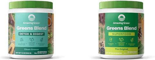 Superfood Smoothie Mix: Amazing Grass Greens Detox & Digest Blend for Energy Boost & Cleansing