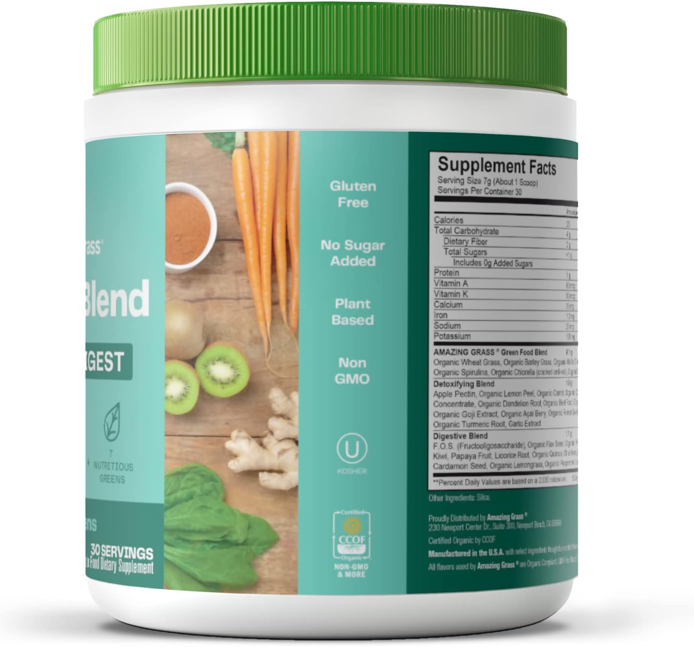 Superfood Smoothie Mix: Amazing Grass Greens Detox & Digest Blend for Energy Boost & Cleansing