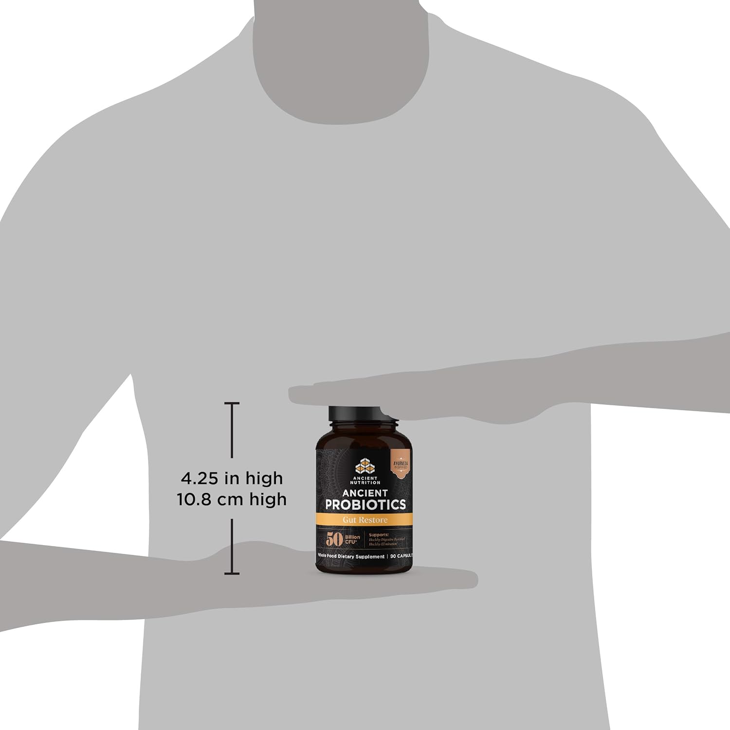 Superfoods Blend Probiotics with Ginger & Fenugreek for Digestive Support - 90ct, 50 Billion CFUs/serving, Reduces Diarrhea, Constipation, Gas, Bloating