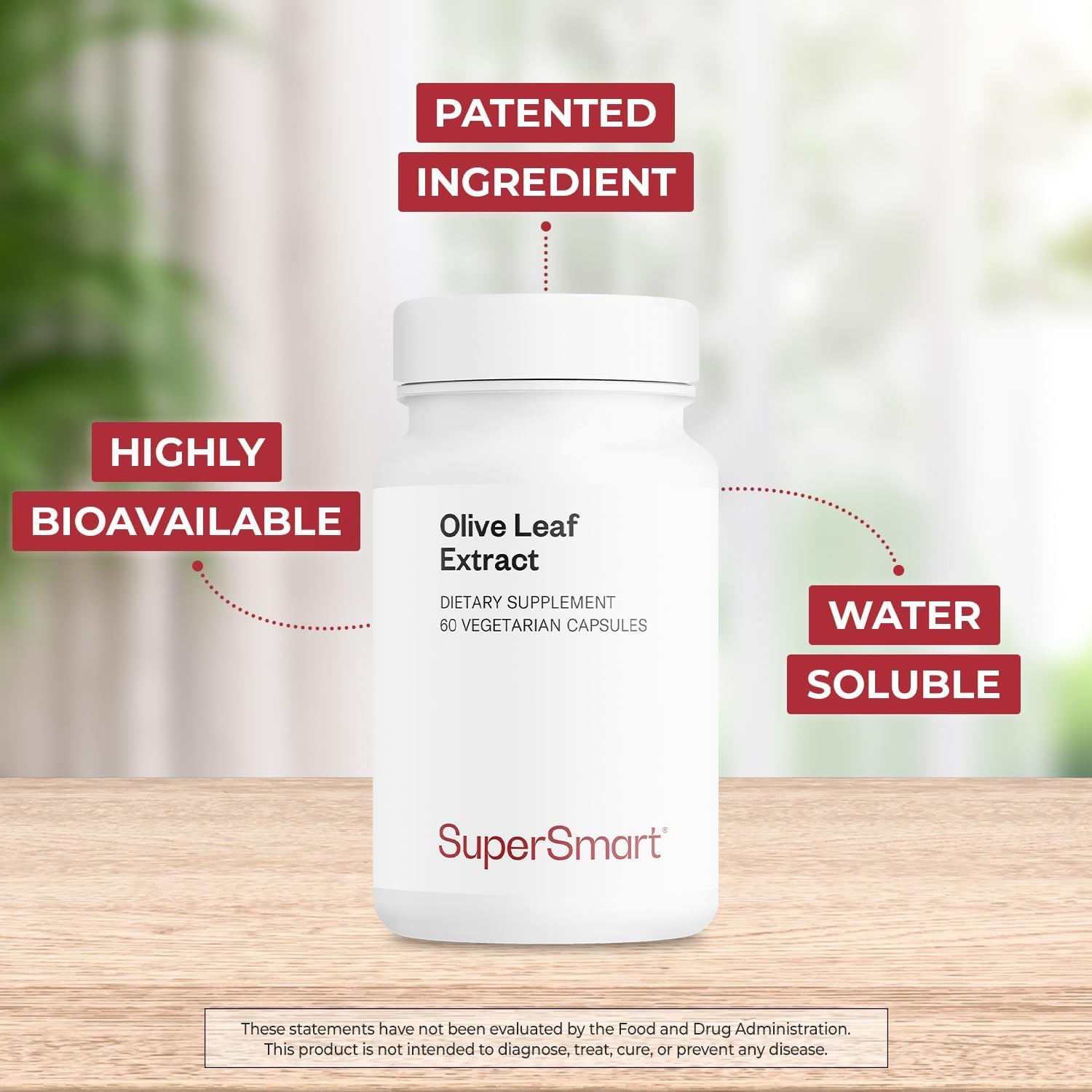 Superior Immune Support: Olive Leaf Extract 250mg/day, 32% Oleuropein - Non-GMO & Gluten Free - 60 Veg Capsules