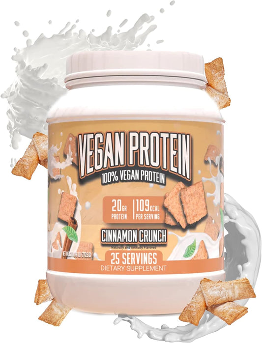 Superior Plant-Based Protein Powder - Cinnamon Crunch Vegan Protein Powder, 20g Protein Per Serving, Gluten Free - Huge Supplements
