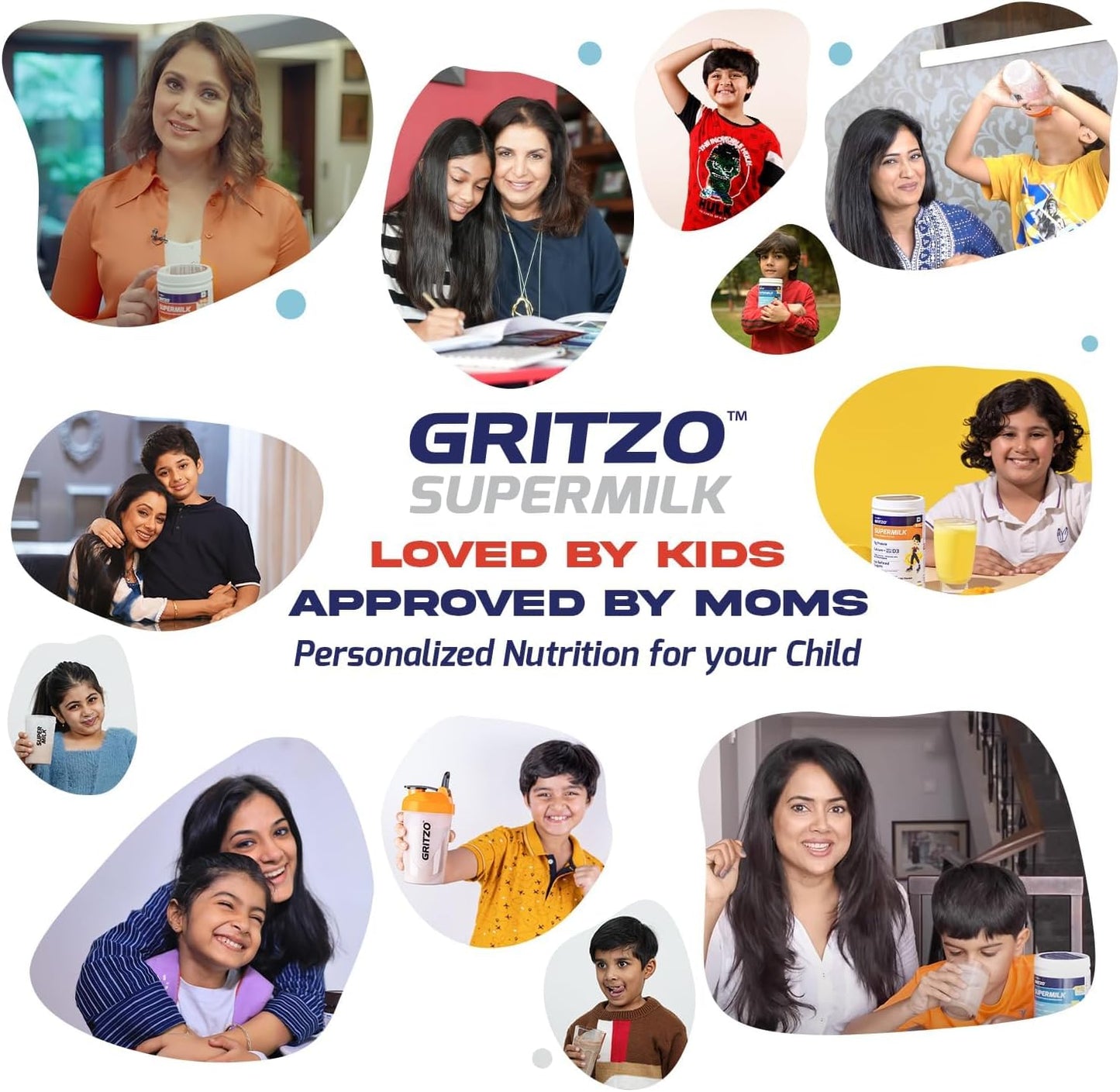 SuperMilk Kids Protein Powder for Growth & Health, Girls 8-12y, High Protein & Calcium Drink, Natural Double Chocolate Flavor, 21 Nutrients - 400g