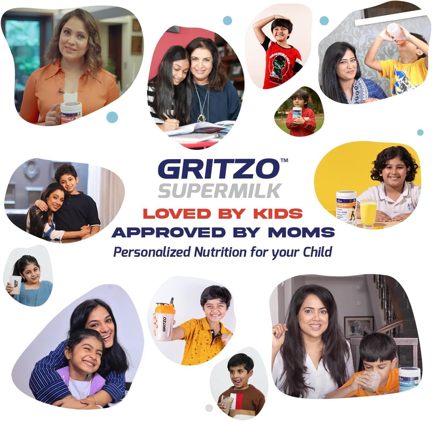 SuperMilk Kids Protein Powder for Growth & Health, Girls 8-12y, High Protein & Calcium Drink, Natural Double Chocolate Flavor, 21 Nutrients - 400g