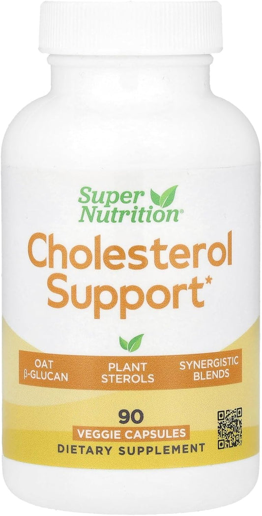 SuperNutrition Cholesterol Support Supplement - 90 Vegan Capsules for Heart Health