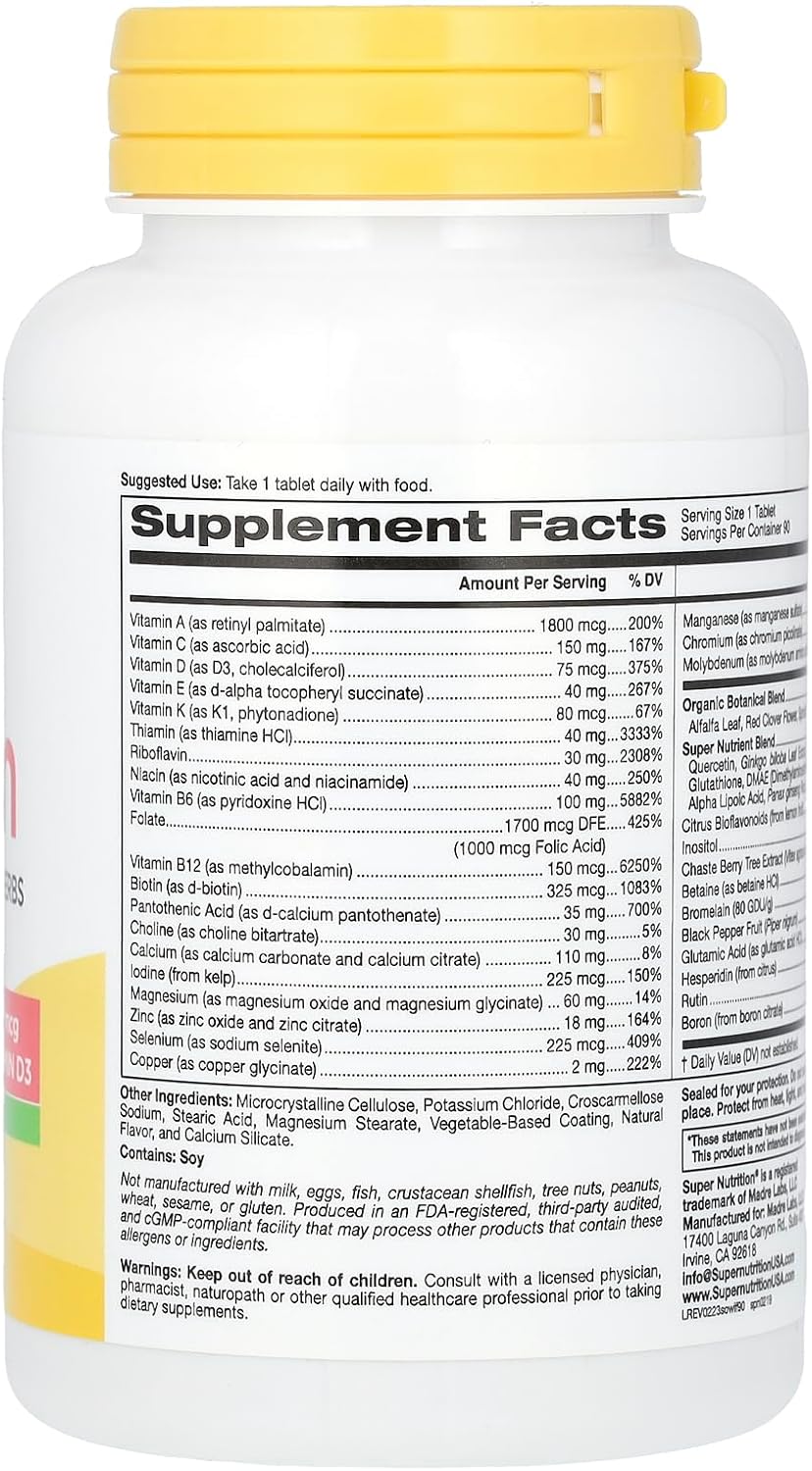 SuperNutrition SimplyOne Women's Multi-Vitamin - 90 Count Bottle