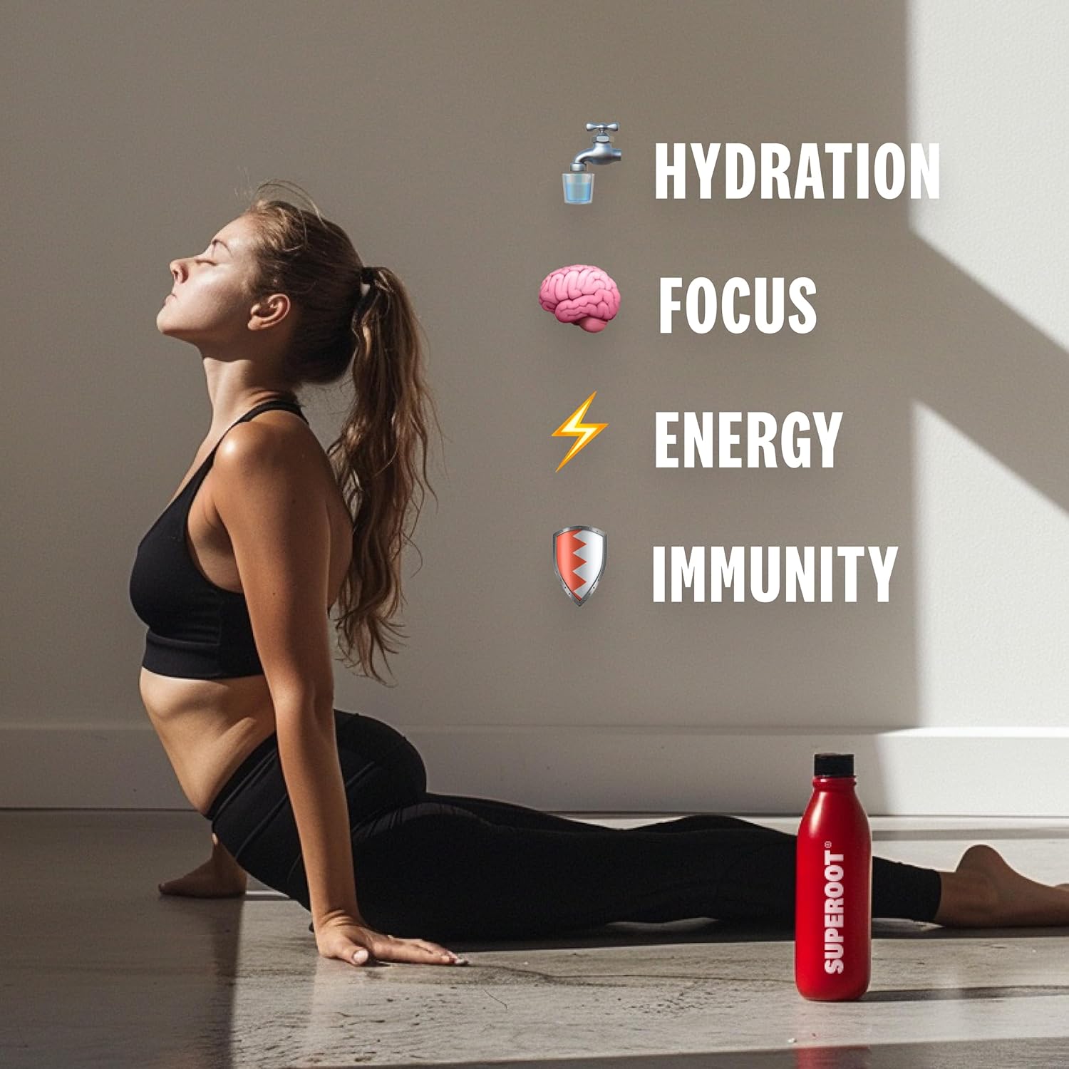 SUPEROOT® Ginger Citrus Natural Electrolytes Powder Trial Pack - Sugar & Caffeine Free Drink Mix for Clean Hydration, Energy, Detox, and Immune Boost - 3 Servings