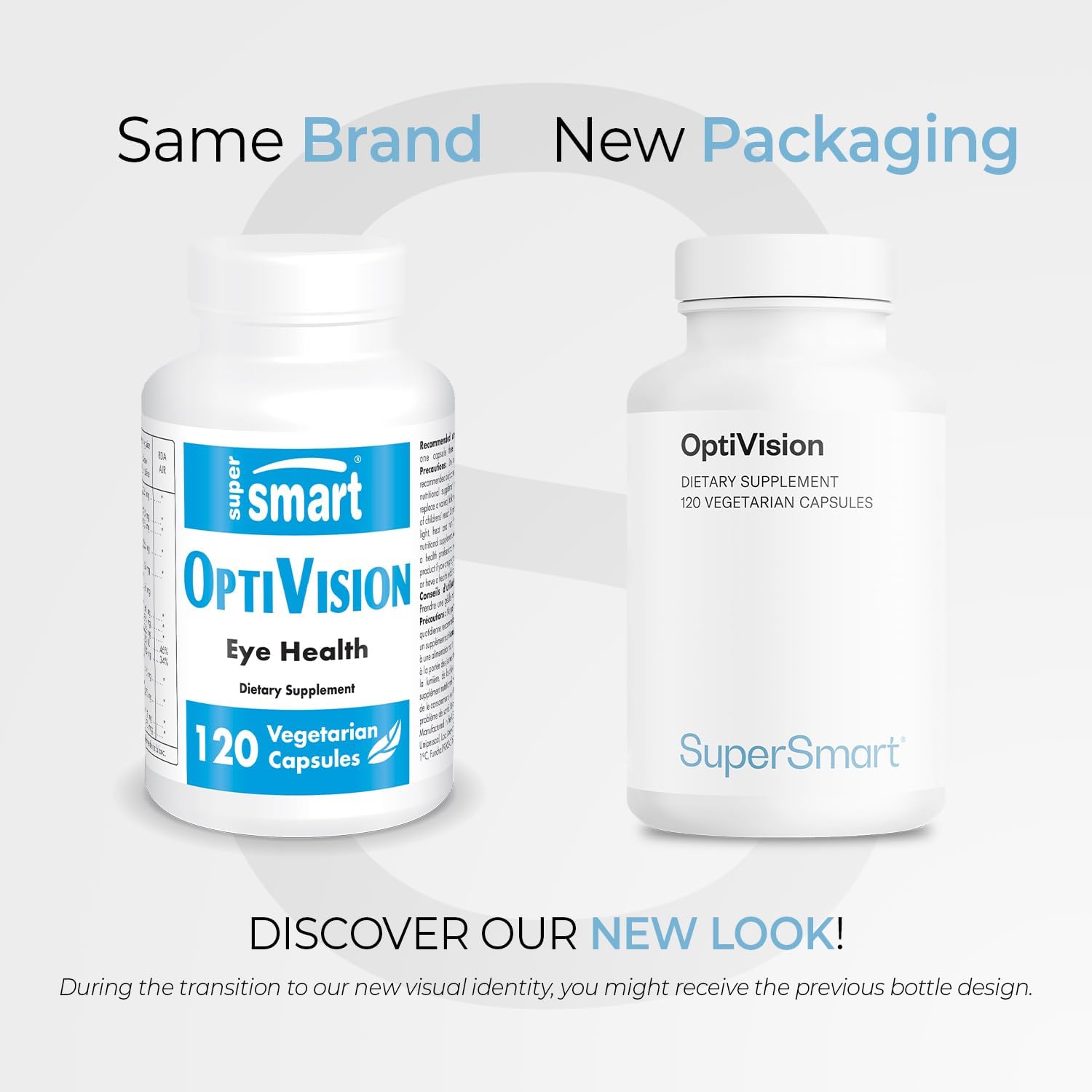 Supersmart OptiVision: Advanced Eye Supplement with Bilberry, Black Currant, Lutein, Zeaxanthin, Astaxanthin - Non-GMO, Gluten-Free - 120 Capsules