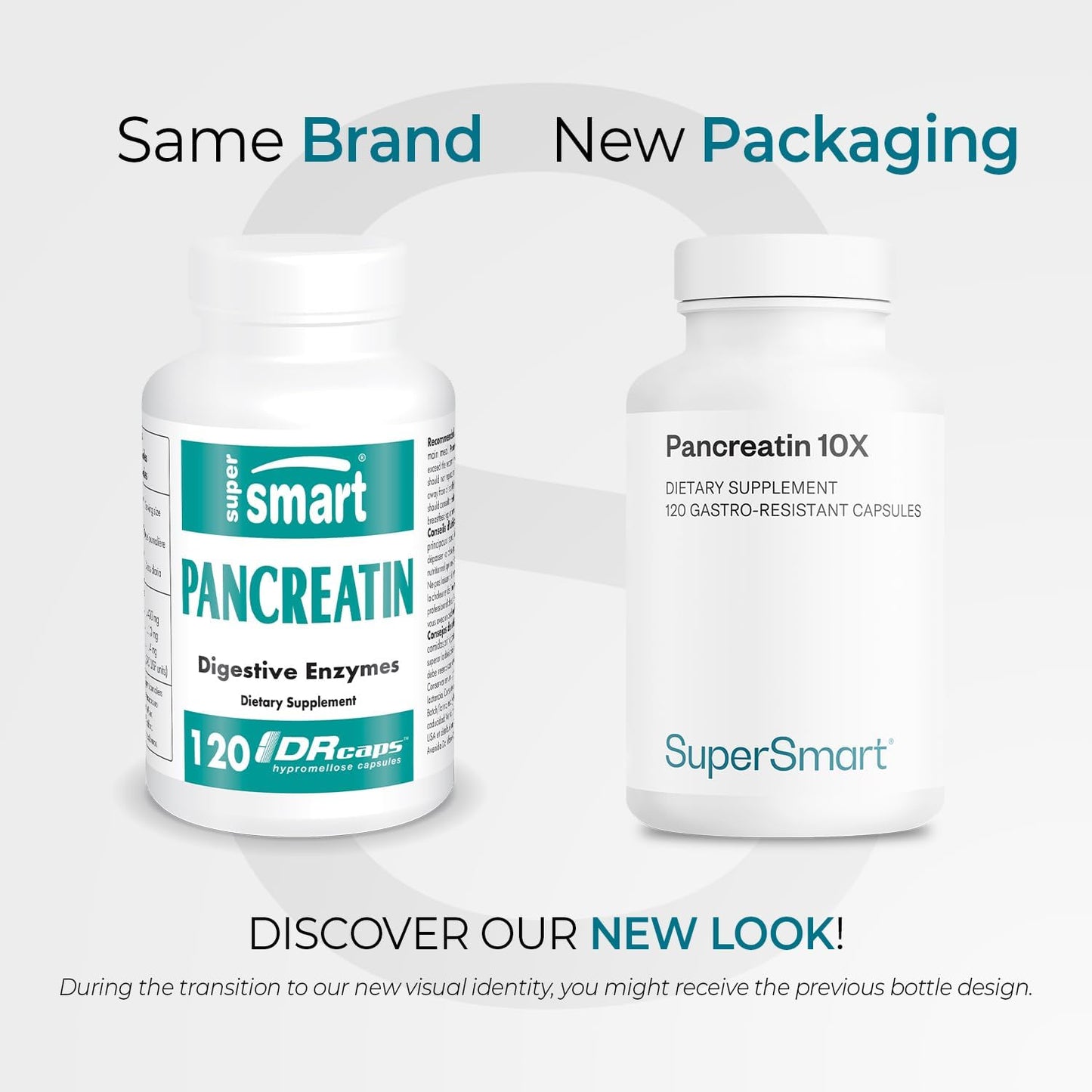 Supersmart Pancreatin 10X: Extra Strength Digestive Enzyme Supplement with Protease, Lipase, Amylase, and Trypsin - Non-GMO & Gluten Free - 120 DR Capsules