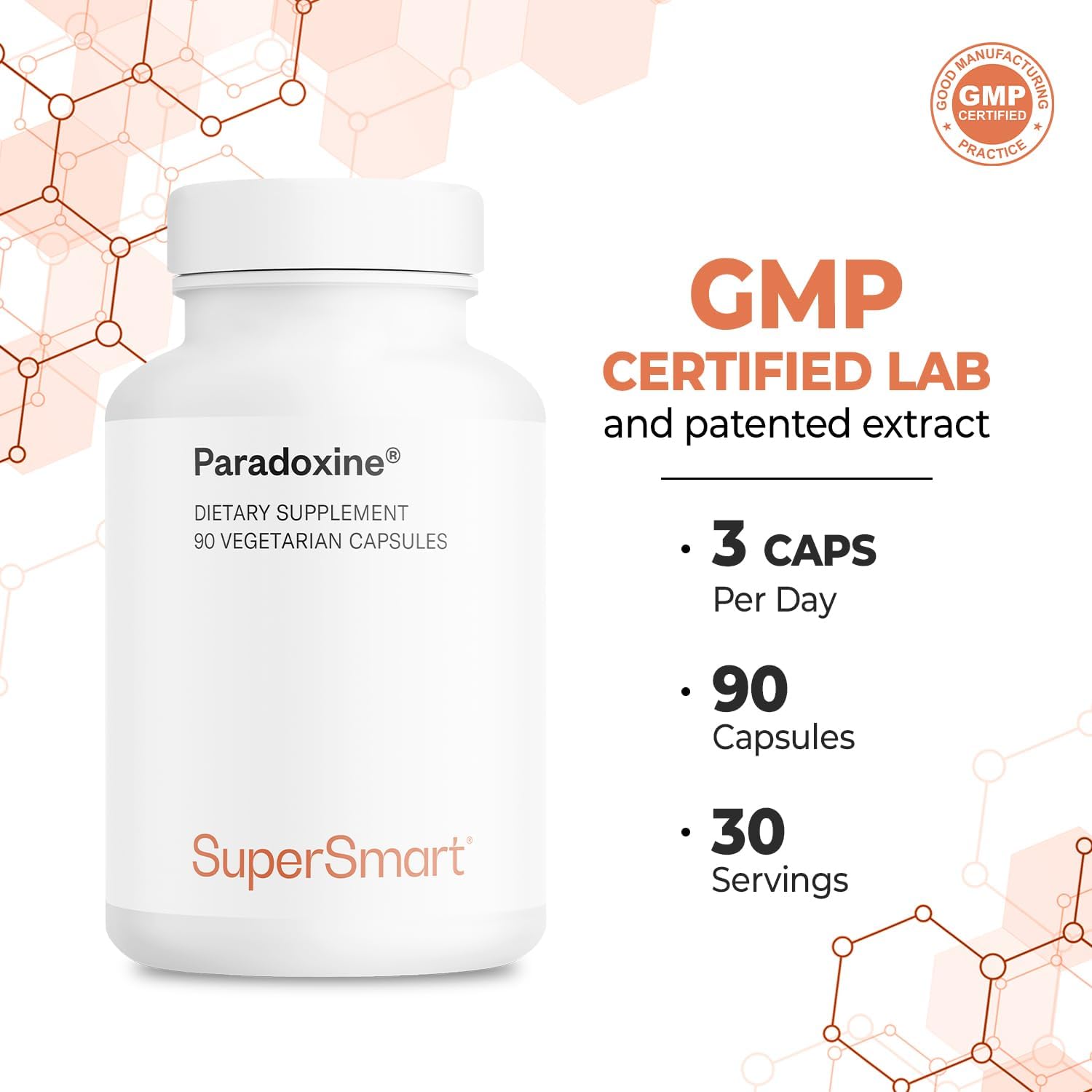 Supersmart Paradoxine 120mg Daily - Grains of Paradise Supplement with 6-Paradol | Non-GMO, Gluten Free - 90 Capsules