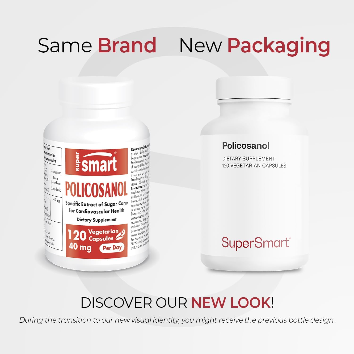 Supersmart Policosanol 10mg Capsules - Sugar Cane Extract for Healthy Lipid Metabolism - Non-GMO & Gluten Free - 120 Vegetarian Capsules