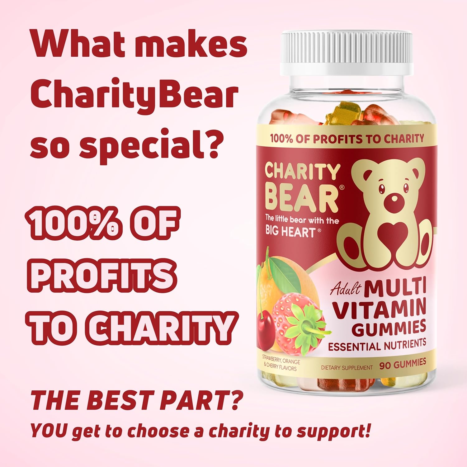 Support a Cause with CharityBear Adult Multivitamin Gummies - Give Back with Every Purchase!