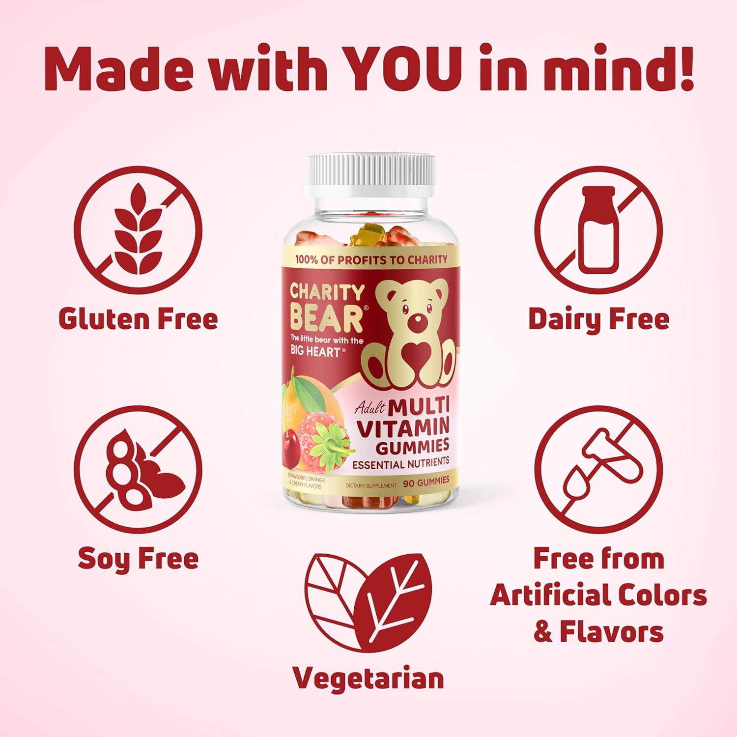 Support a Cause with CharityBear Adult Multivitamin Gummies - Give Back with Every Purchase!