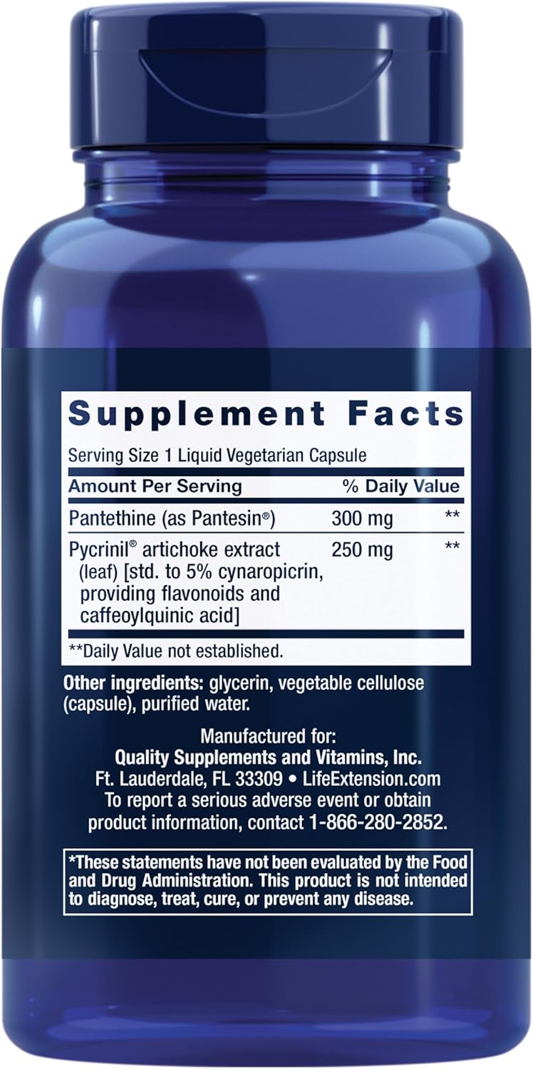 Support Healthy Cholesterol Levels with Artichoke Leaf Extract and Vitamin B5 - 60 Capsules, Gluten-Free & Non-GMO