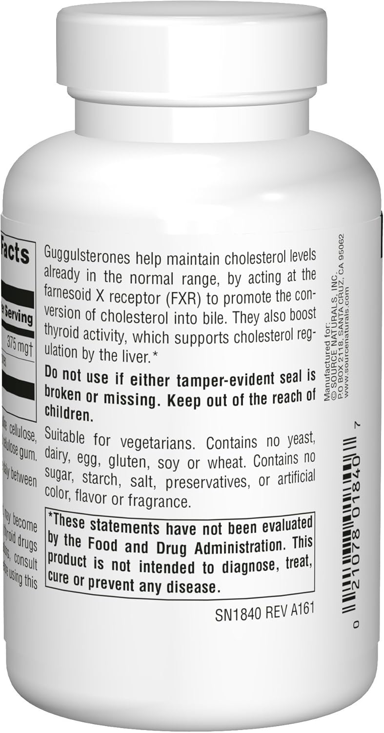 Supports Heart and Arteries with Source Naturals Guggulsterones 37.5mg - 120 Tablets