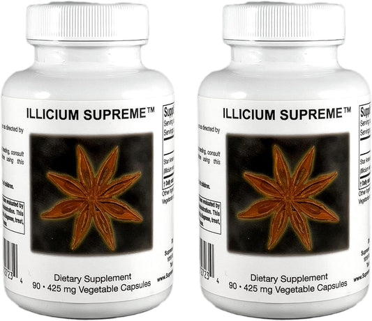 Supreme Nutrition Illicium Supreme - 90 Pure Star Anise Capsules (Vegetarian) - Two Pack