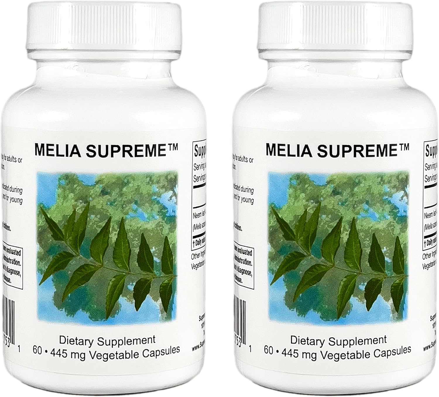 Supreme Nutrition Melia Supreme Neem Leaf Powdered Capsules - 120 Vegetarian Capsules