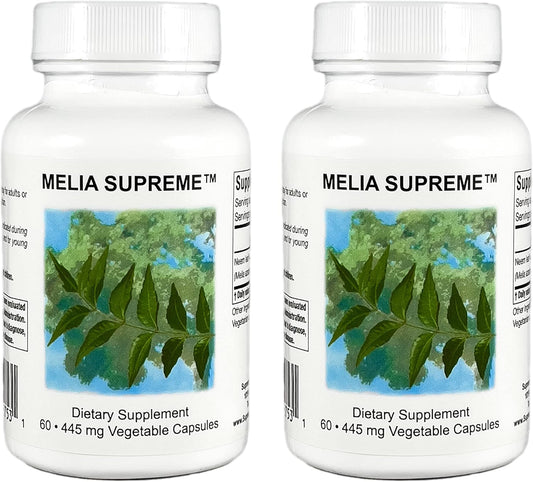 Supreme Nutrition Melia Supreme Neem Leaf Powdered Capsules - 120 Vegetarian Capsules