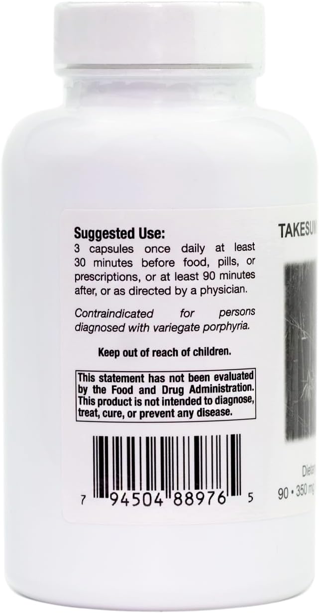 Supreme Nutrition Takesumi Charcoal Capsules - 90 Pure Activated Bamboo Capsules