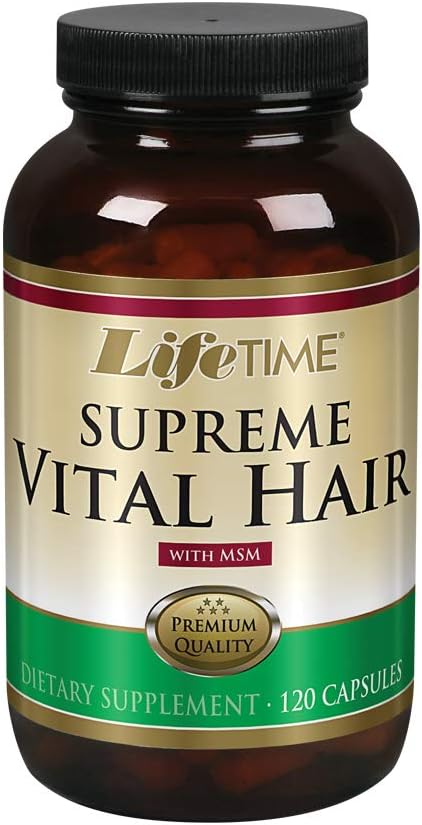 Supreme Vital Hair Supplement with Biotin, MSM, Vitamins, Zinc & More | Promotes Healthy Hair, Nails, & Skin | 120 Capsules