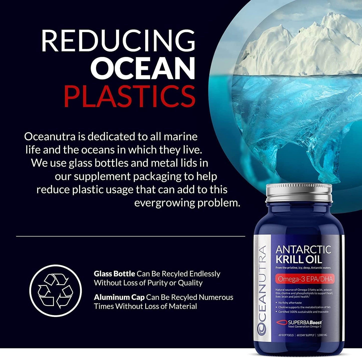 Sustainable Antarctic Krill Oil 1000MG Double Strength 120-Day Supply with Astaxanthin, Omega-3 EPA DHA for Heart Brain Joints Skin, 56% Phospholipids, Third-Party Tested - No Fish Oil