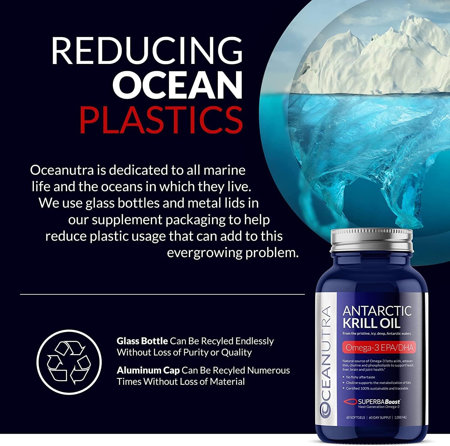 Sustainable Antarctic Krill Oil 1000MG Double Strength 120-Day Supply with Astaxanthin, Omega-3 EPA DHA for Heart Brain Joints Skin, 56% Phospholipids, Third-Party Tested - No Fish Oil
