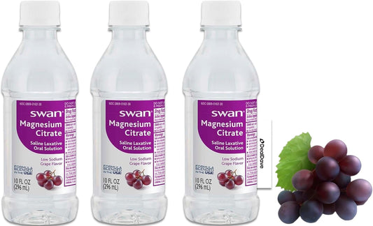 Swan Magnesium Citrate Oral Solution 10 oz (3 Pack) with Grape Flavor - Deal Dave Card Offer