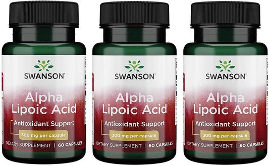 Swanson Alpha Lipoic Acid Capsules, 300mg - Pack of 180 Capsules for Antioxidant Support