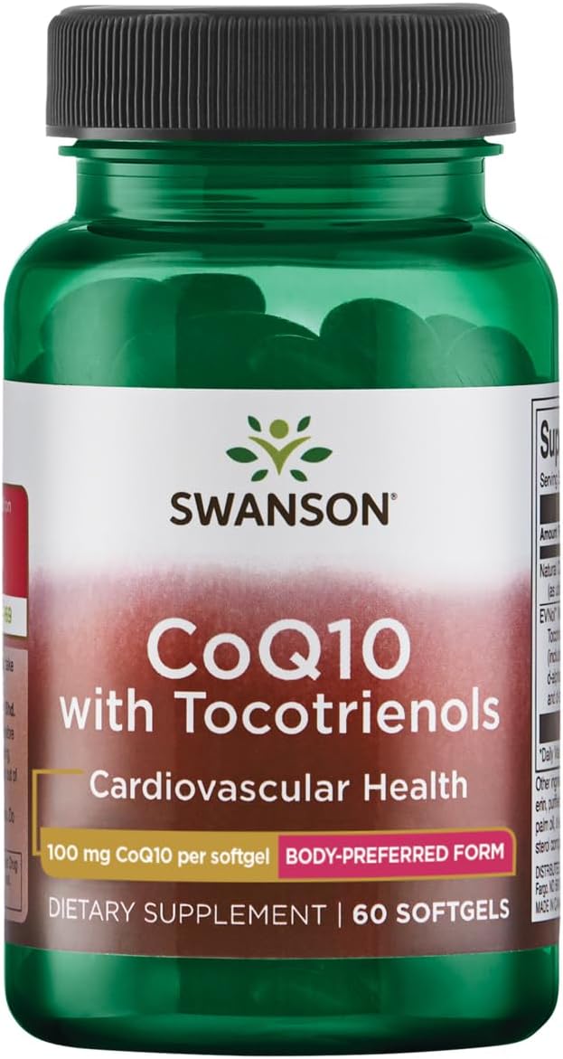 Swanson Coq10 100mg with Tocotrienols 10mg 60 Softgels - Heart Health Support