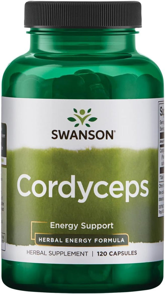 Swanson Cordyceps Supplement 600mg - 120 Capsules for Immune Support & Energy Boost