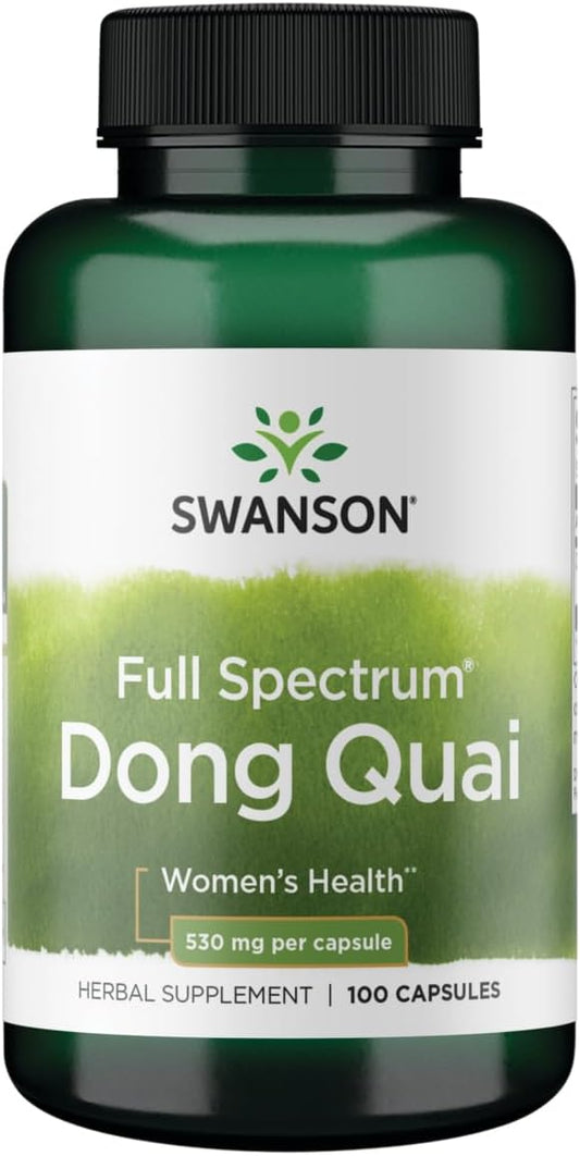 Swanson Dong Quai Capsules - 530mg, 100 Count - Herbal Supplement for Women's Health
