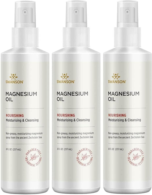 Swanson Dr. Barbara Hendel's Formula Magnesium Oil Spray for Muscle Relief and Skin Nourishment - 8 fl oz (237 ml) Liquid Spray (3 Pack)