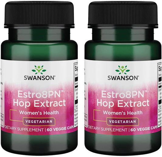 Swanson Estro8Pn Hop Extract 10 mg 60 Veg Capsules - Pack of 2