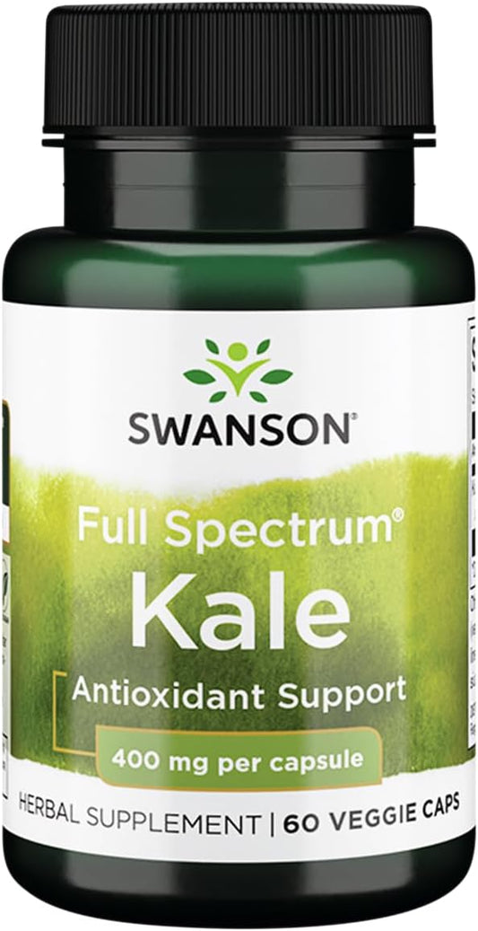 Swanson Full Spectrum Kale Capsules - 400mg, 60 Count - Organic and Vegan