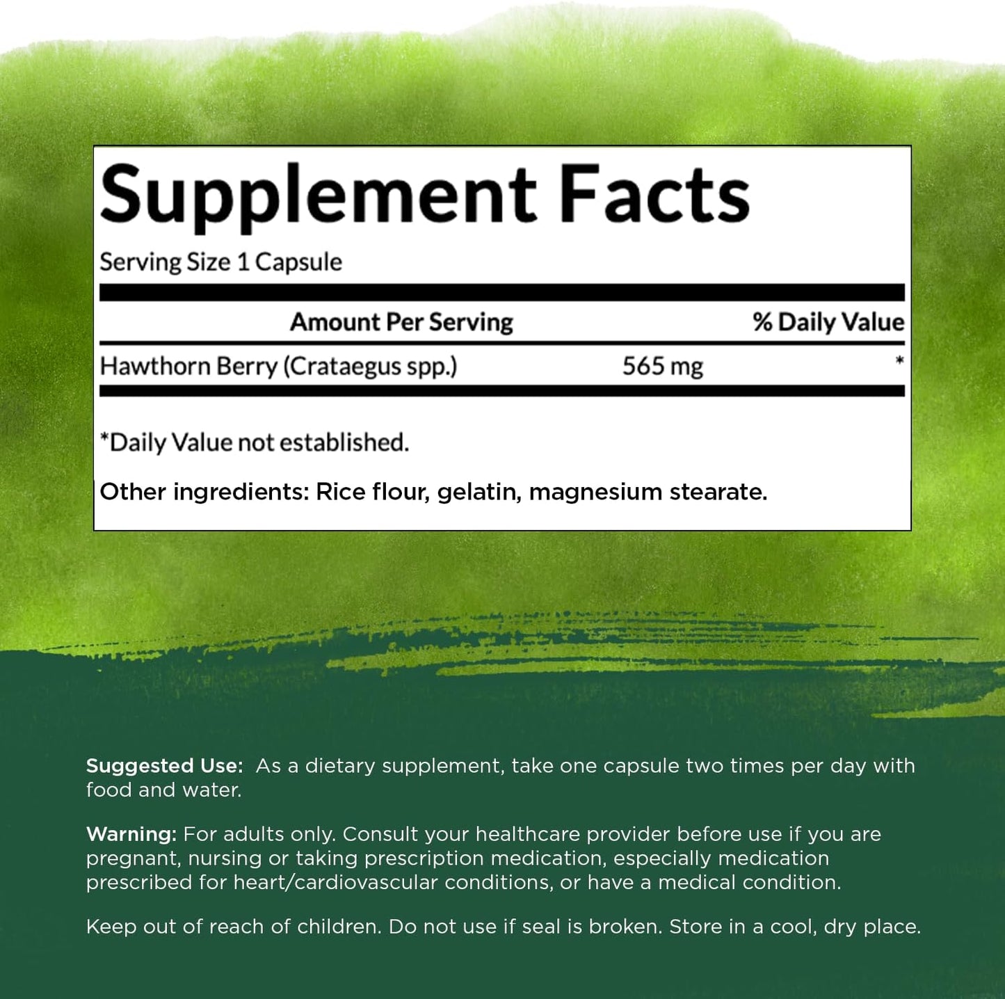 Swanson Hawthorn Berry Capsules - Antioxidant & Circulation Support - 250 Count, 565 mg